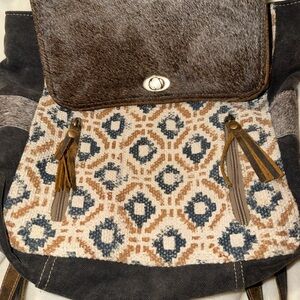 Myra Canvas Backpack with Cowhide